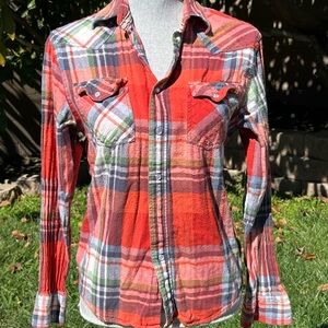 Plaid Button-Up Women's Top